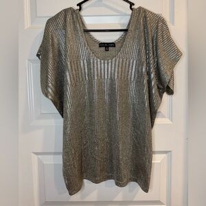 Kim & Cami Metallic Silver Blouse